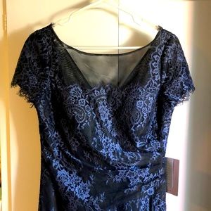JS Collections Navy/black Lace maxi dress